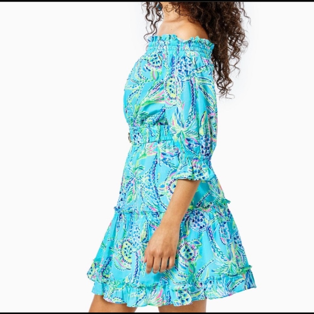 NWT Lilly Pulitzer Louisa Off the shoulder dress - Picture 2 of 4